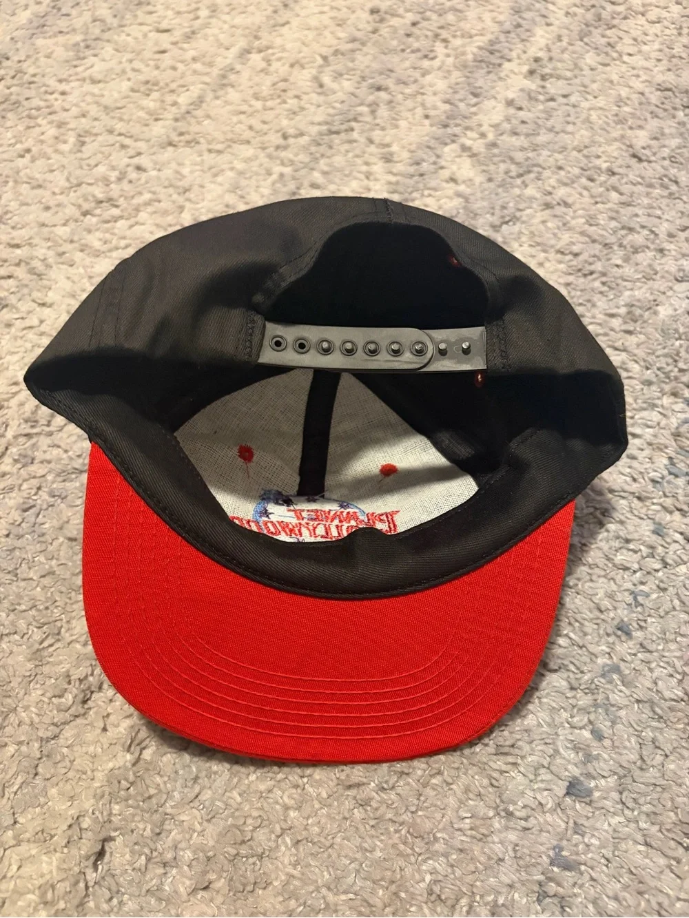 Vintage 90s Planet Hollywood Houston Snapback Hat Cap Made In USA Black Red